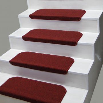 Kırmızı Renk Bukle Halıdan Kare Kesim Demonte Basamak Paspası